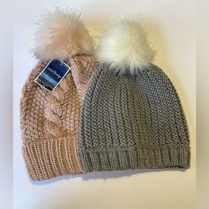 West Loop Beanie Set - Blush Pink and Gray